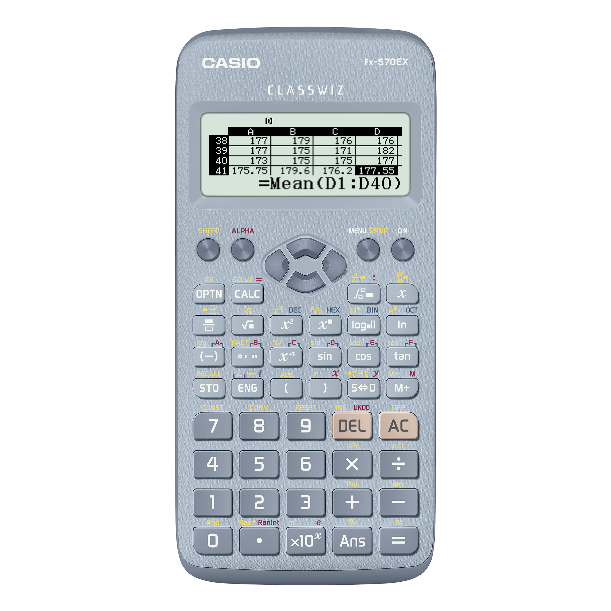 Front view of Casio fx-570EX-BU