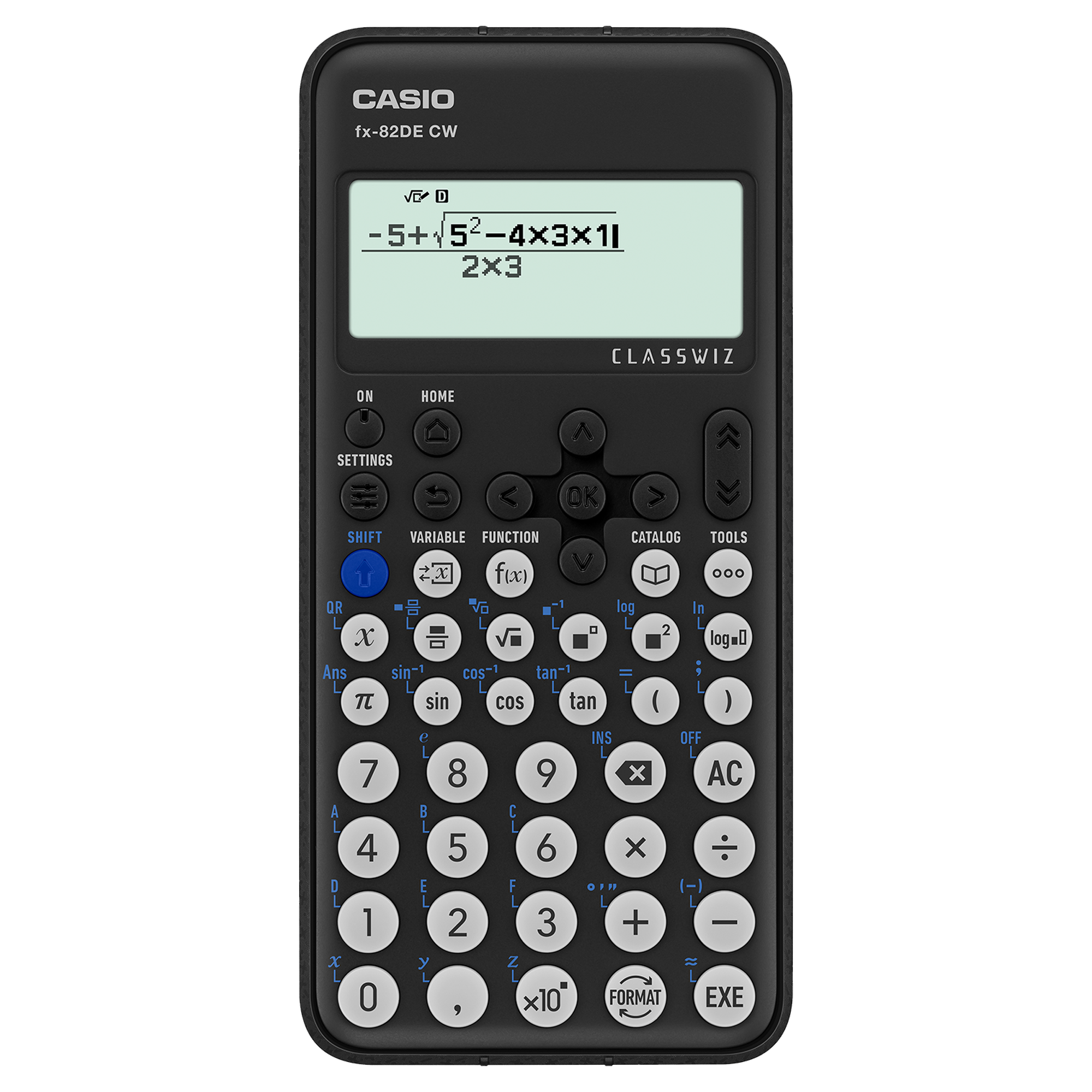 Front view of Casio fx-82DE CW