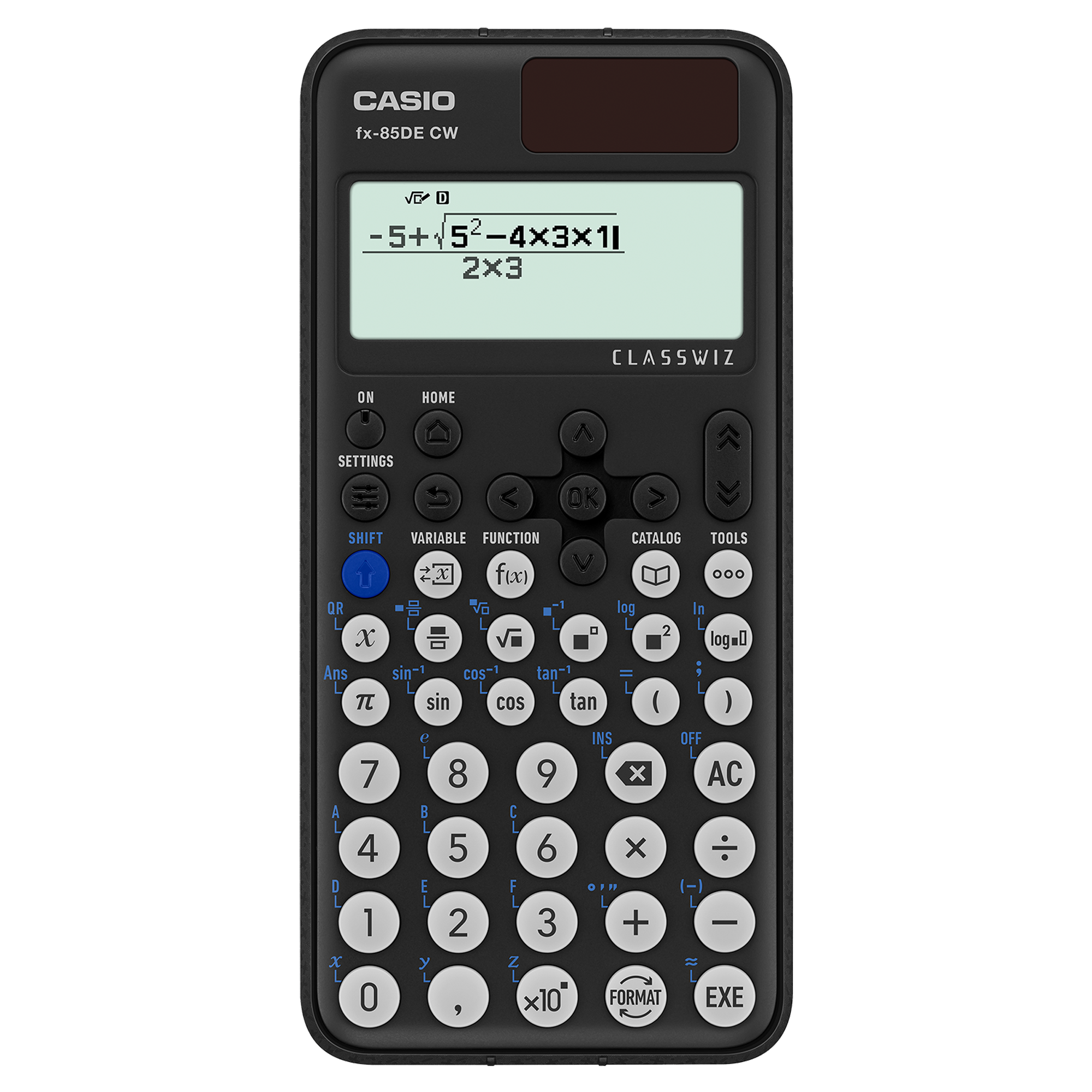Front view of Casio fx-85DE CW